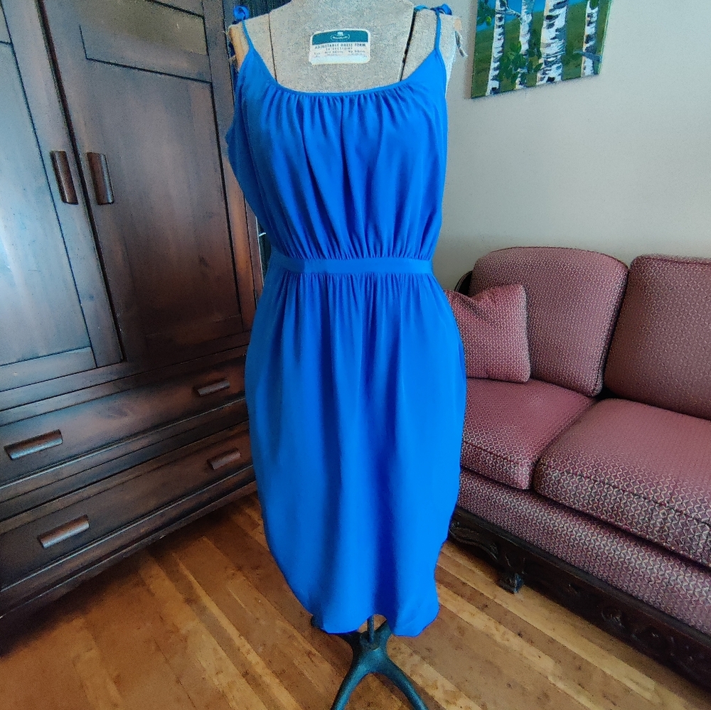 Madewell Skyway Silk Cami Dress Blue Women's Size 12